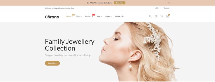 Corano - Jewelry Store Shopify Theme