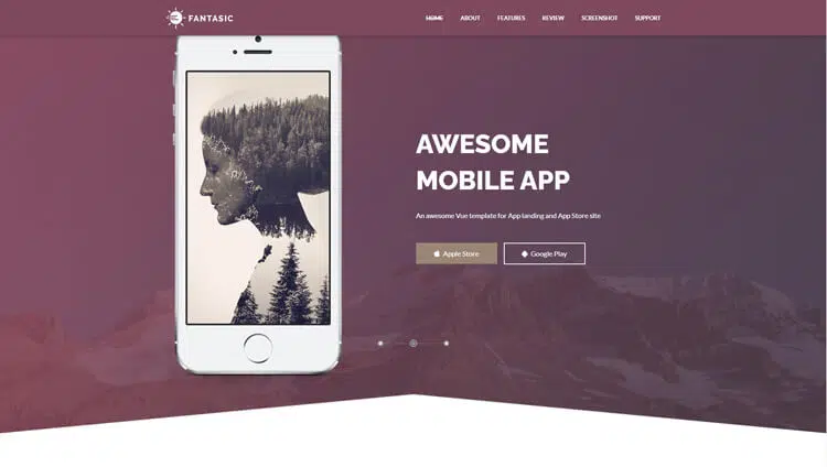 Fantasic - VueJS Landing page template based on Bootstrap Vue
