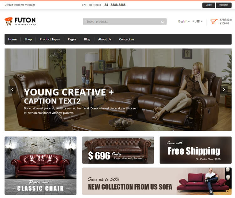 Futon- Furniture Shop eCommerce HTML Template