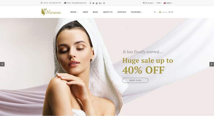 Harosa - Cosmetics and Beauty eCommerce Bootstrap5 Template