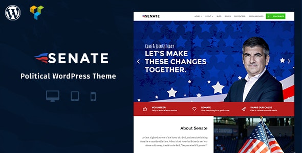 Senate – Politic, Senator and Election Campaign WordPress Theme