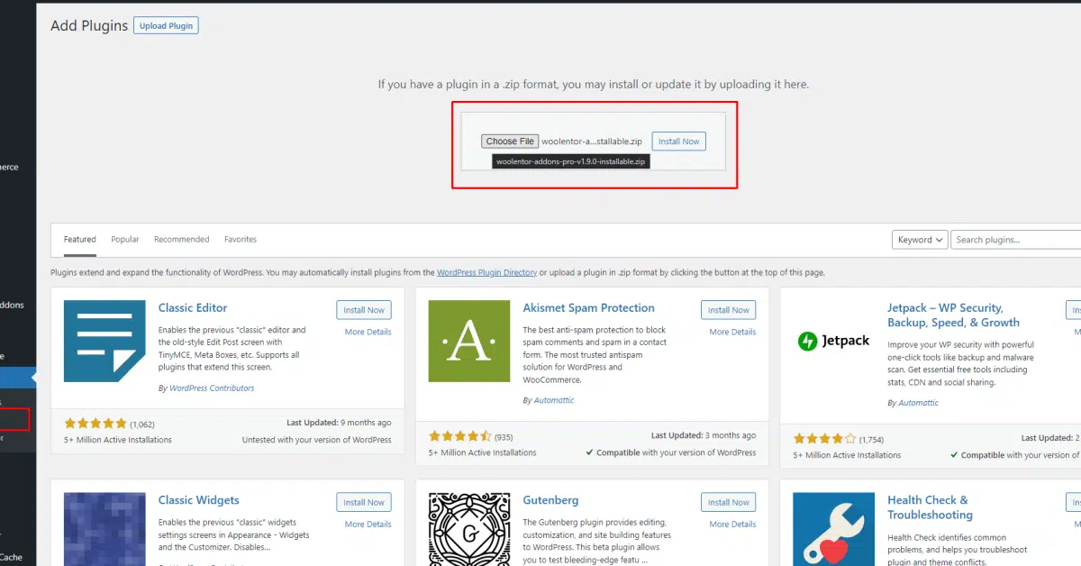 Install ShopLentor Pro)
