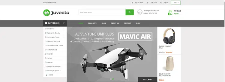 Juvento - Electronics, Furniture, Sports Store Shopify Theme