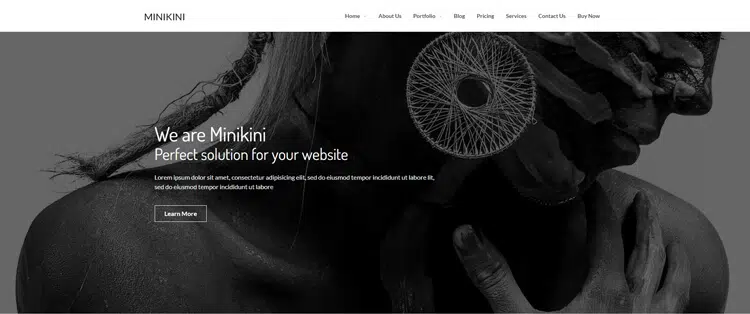 Minikini - Minimal portfolio WordPress theme