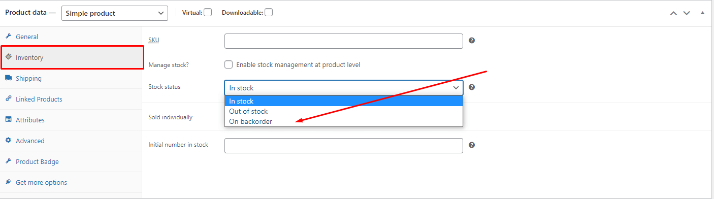Go to the Product Screen and Select the Specific Product for Backorder