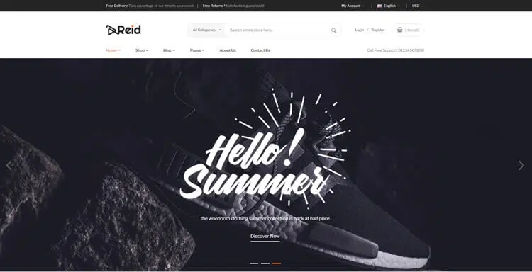 Reid - Elegant Fashion Clothing eCommerce Website Template