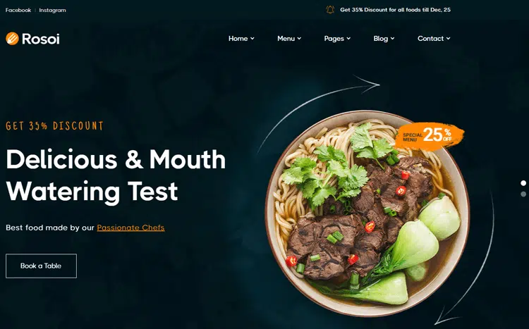 Rosoi Restaurant Website Template