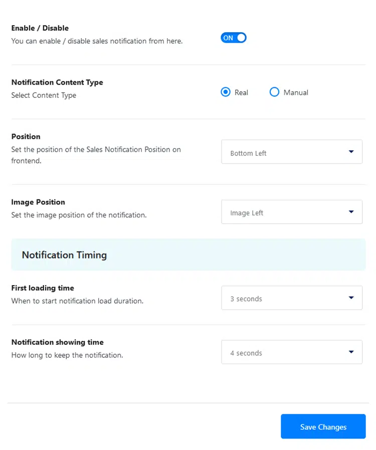 How to add sales notifications 