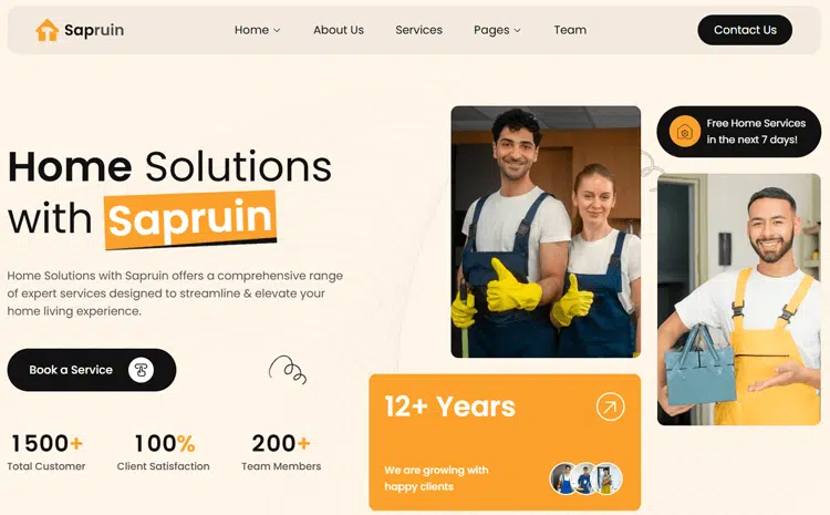 Sapruin -Home Service Website Template