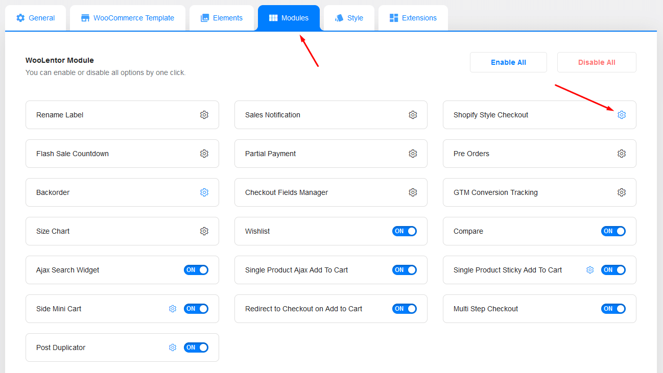 Go to the Settings Panel and Enable the Module