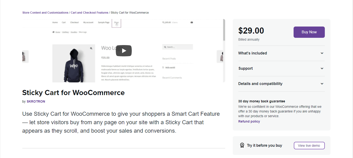Sticky Cart for WooCommerce