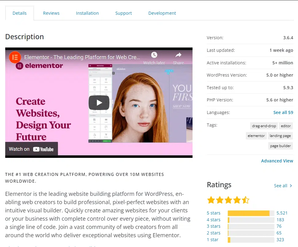 What is an elementor page builder?