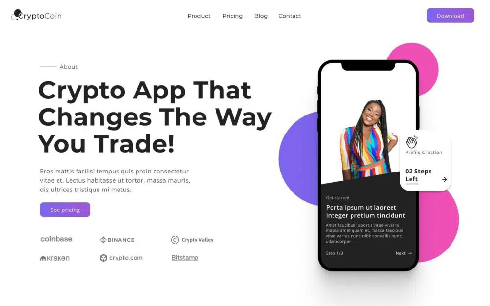 CryptoCoin - App Webflow templates