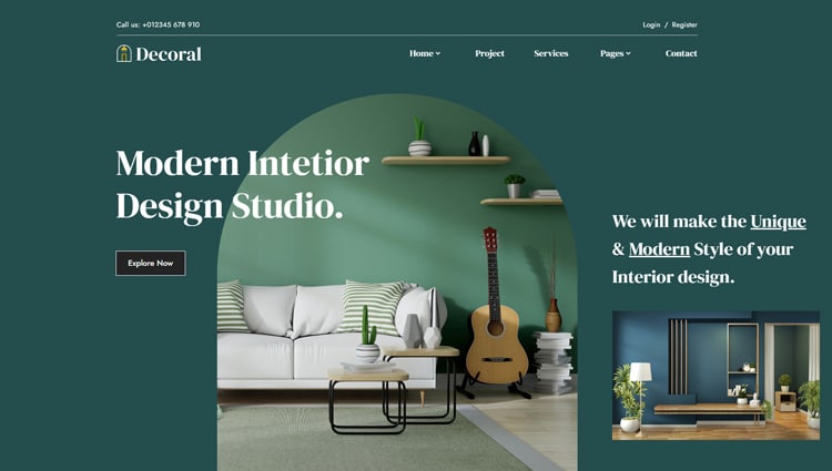 Decoral - Interior design Website Template
