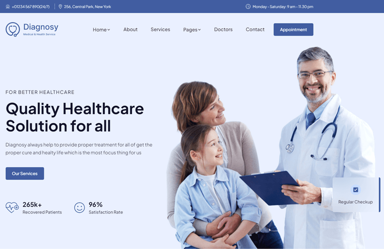 Diagonsy Doctor Website Template