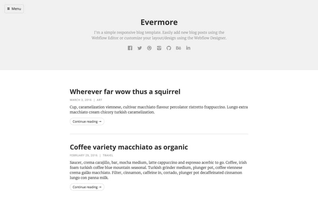 Evermore - Blog Website Template