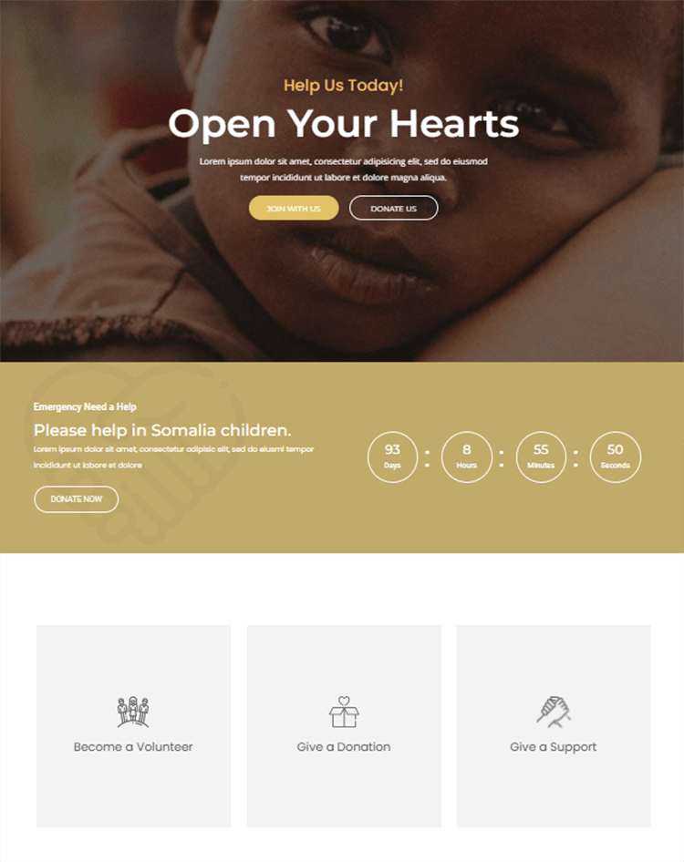 Elementor Homepage Templates For Charity by HT Mega