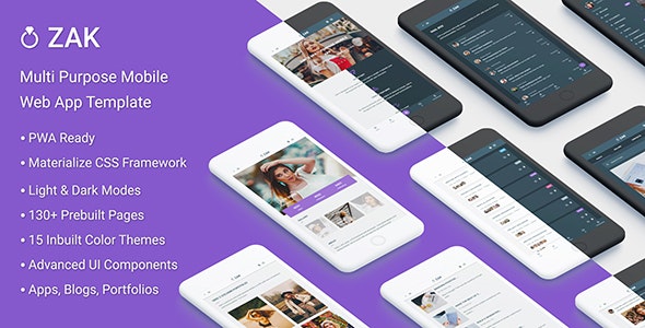 Zak: Multi-Purpose Mobile Web App template