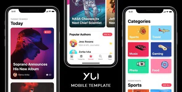 Yui - News & Magazine Mobile Template