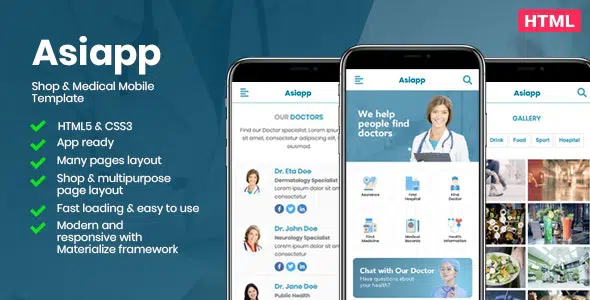 Asiapp - Shop & Medical Mobile Template