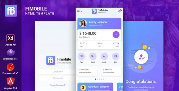 Fimobile Multipurpose HTML Template Bootstrap Framework 7 Angular Starter
