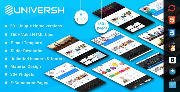 Universh - Material Education, Events, News, Learning Centre & Kid School MultiPurpose HTML Template