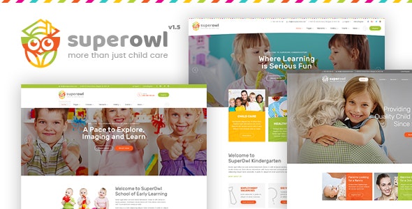 SuperOwl – Kindergarten, School of Early Learning, Nanny Agency HTML Template