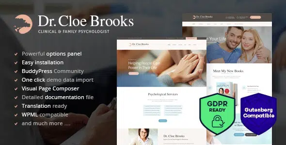Cloe Brooks | Psychology, Counseling & Medical WordPress Theme + RTL