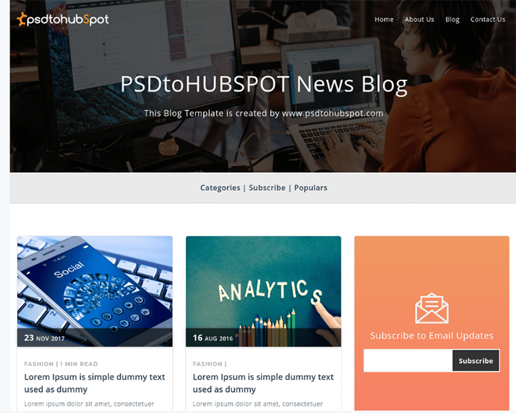 News Blog by PSDtoHUBSPOT