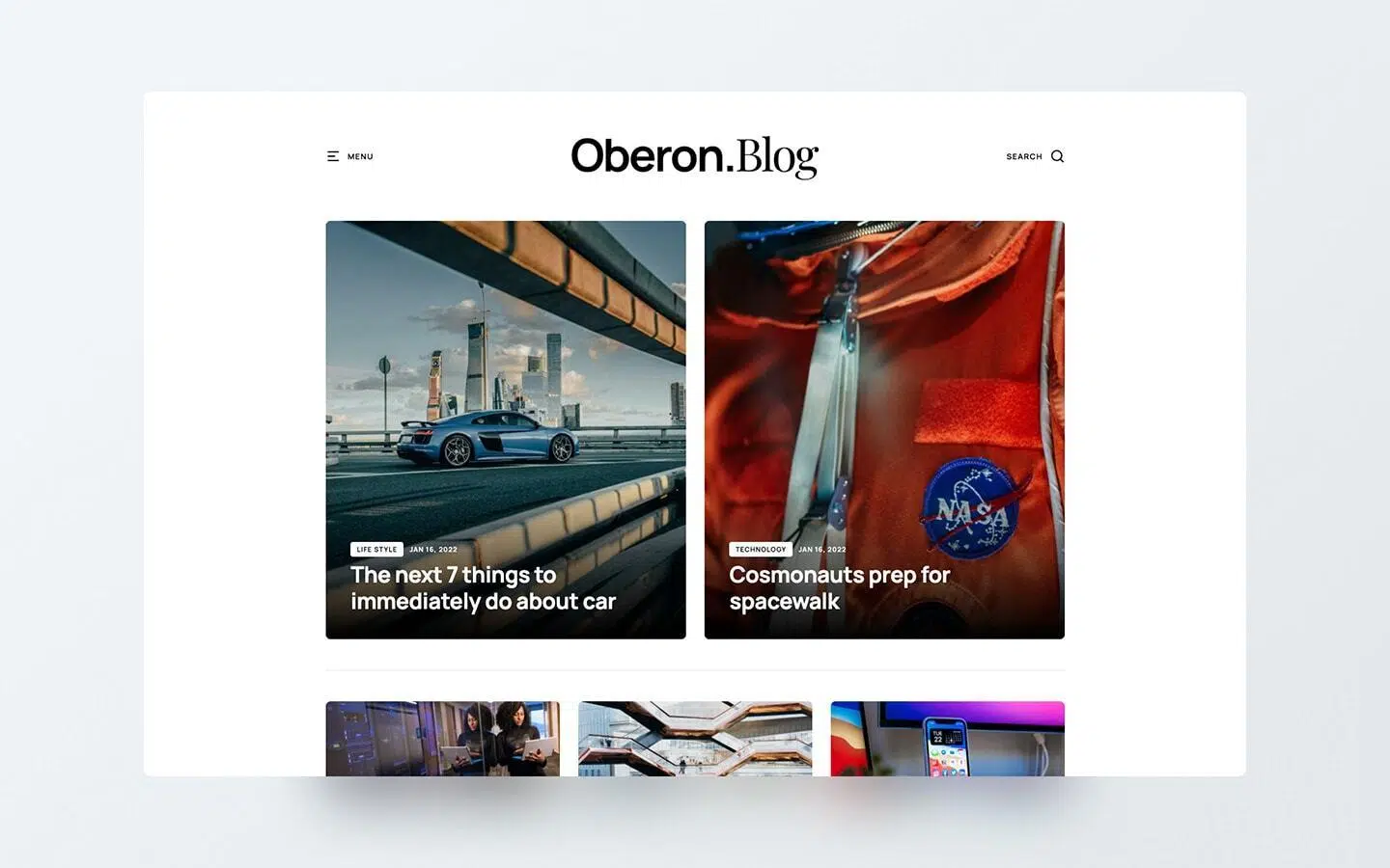 Oberon - Blog Webflow template