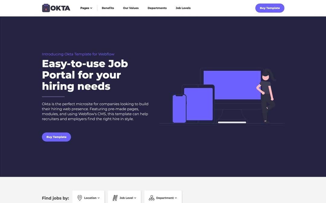 Okta - Recruitment Webflow Template
