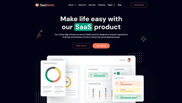 SaaSonic - SaaS Website Template