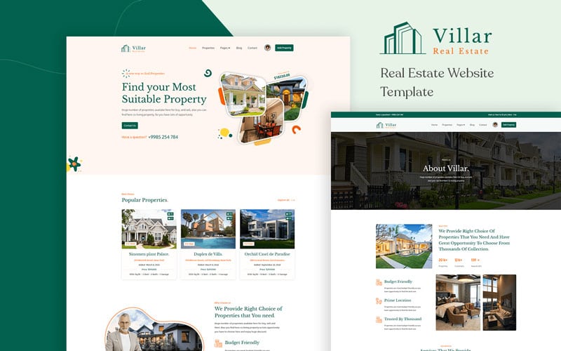 Villar Real Estate Website Webflow Template