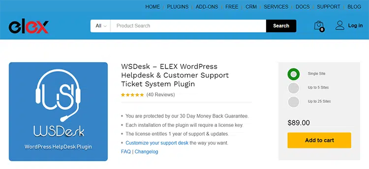 WSDesk – ELEX WordPress Helpdesk 