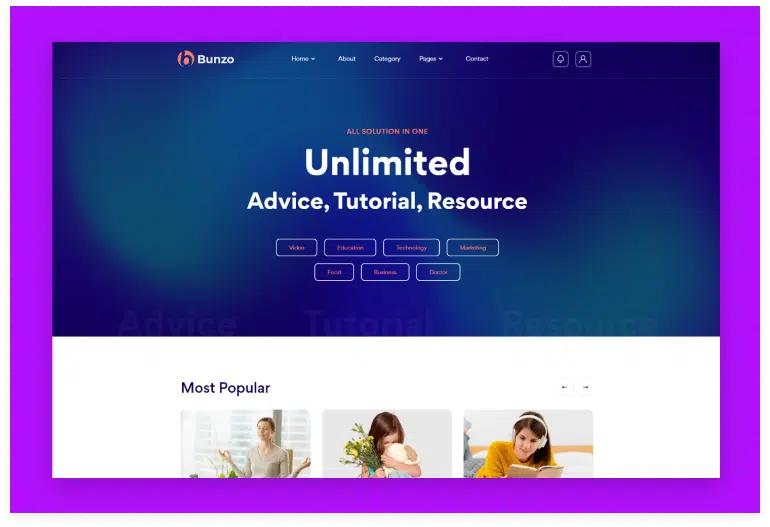 Bunzo - React Blog Gatsby Template