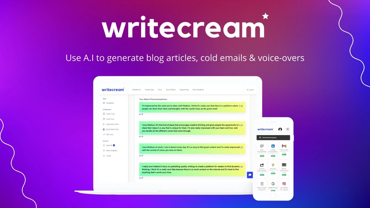 Writecream - Best AI Writer & Content Generator