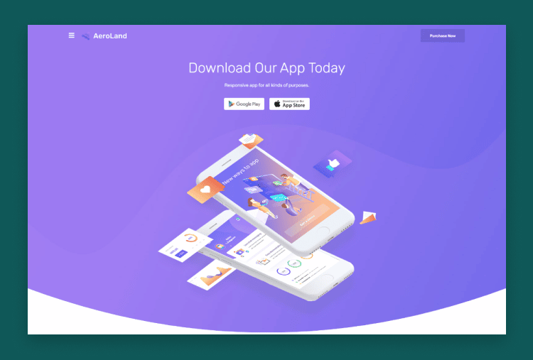 Aeroland – React JS App & Sass Landing Page Template