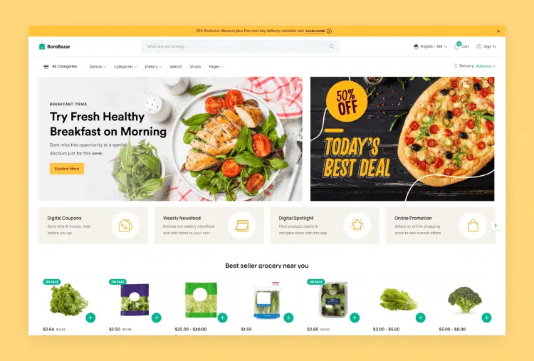 BoroBazar - React Ecommerce Template with Grocery & Food Store
