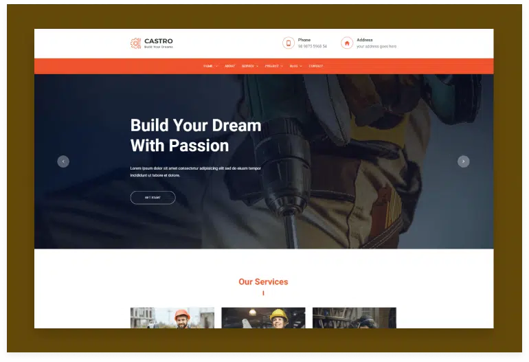Castro – React Construction Template