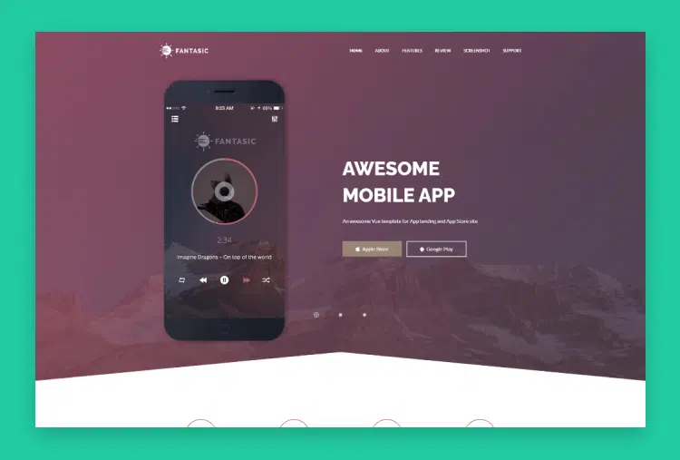 VueJS Landing page template based on Bootstrap Vue - Fantasic