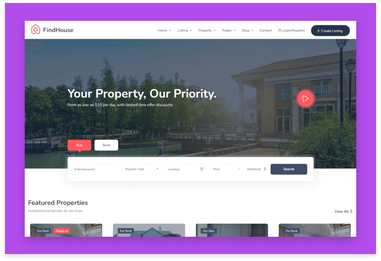 FindHouse - Real Estate HTML Template