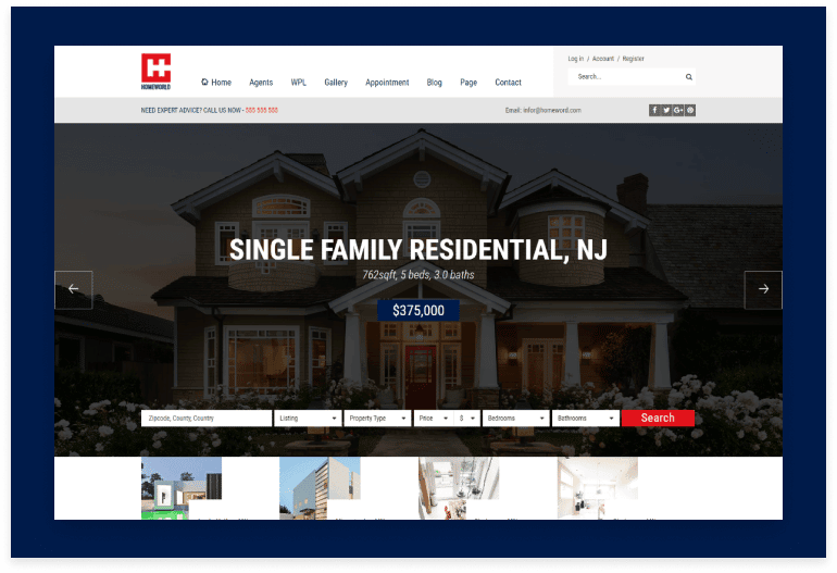 Homeworld - Real Estate HTML5 Template