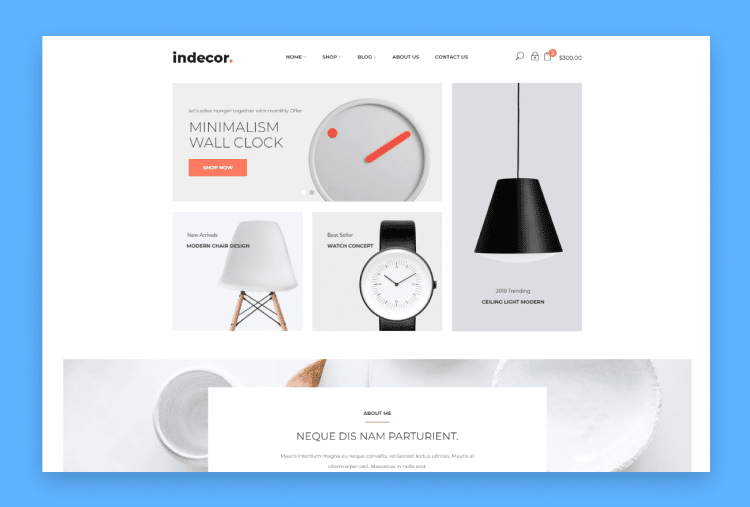 Indecor – Furniture eCommerce Bootstrap 4 Template