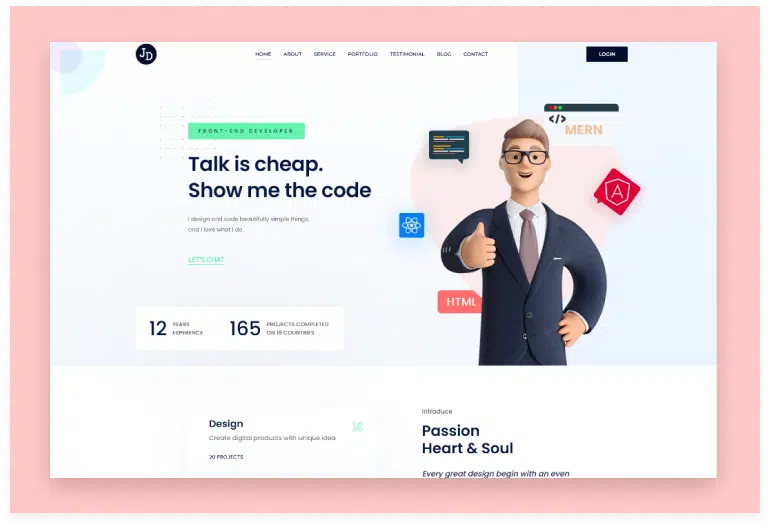 John - React Minimal Portfolio OnePage Template