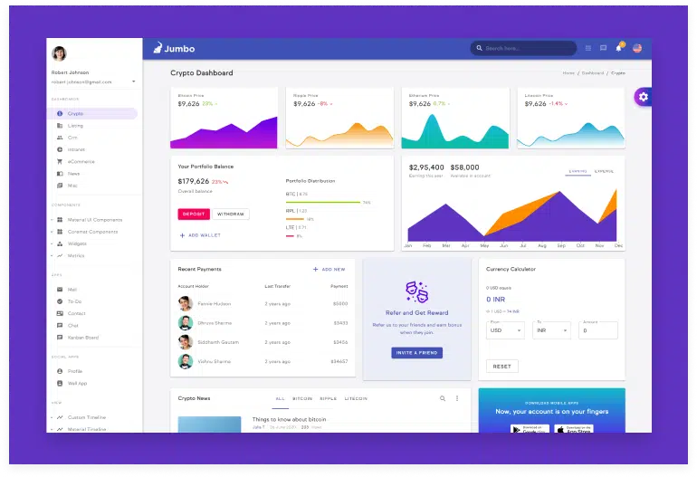 Jumbo - React Admin Template with Material-UI