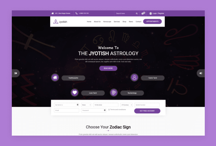Jyotish - Astrology and Numerology HTML Template