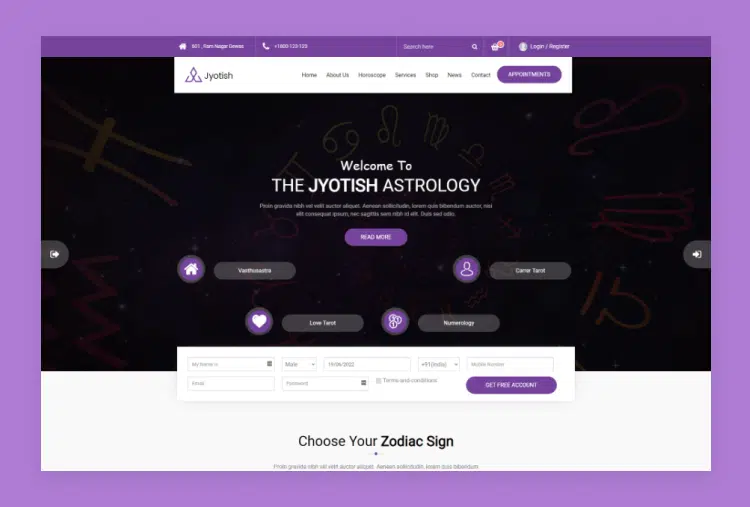 Jyotish - Astrology and Numerology HTML Template