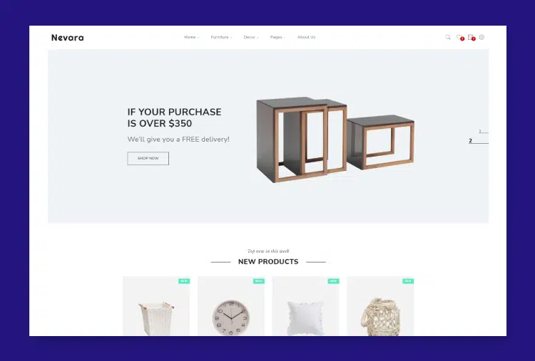 Nevara – Furniture & Interior eCommerce Template