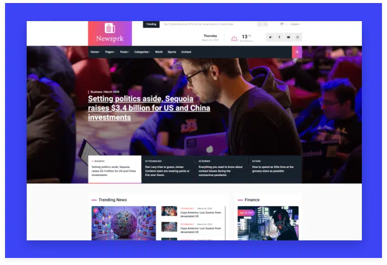 Newsprk - React Blog Magazine Template