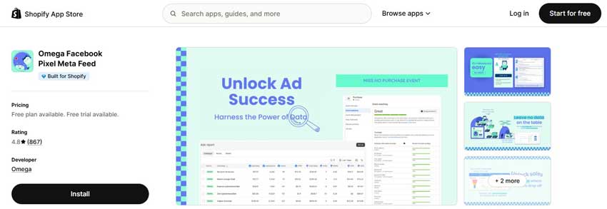 Omega Facebook Pixel Meta Feed
